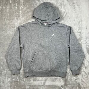 Jordan Jumpman Grey Fleece Hoodie Pullover Athletic Casual Size M FV7281-091